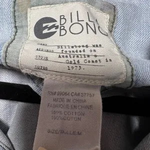 Billabong Womens Denim Jacket Camo Sleeve Hooded Distressed Light Wash Medium thumbnail 4