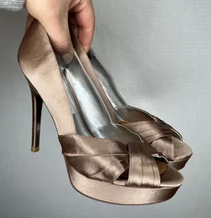 Nina New York Women Satin Peep Toe‎ Platform Stiletto Heels Shoes Size 7 37 thumbnail 1