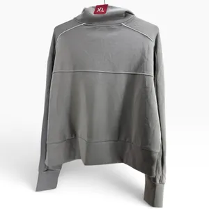 NWT Member's Mark Sandwashed Half Zip Pullover Sweatshirt Gray Women’s XL Soft thumbnail 2