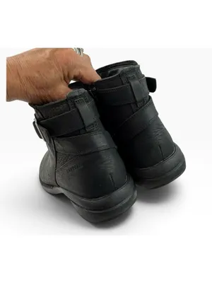 -Merrell Andover Bluff waterproof Ankle Boots Womens Size 10 Black Leather thumbnail 6