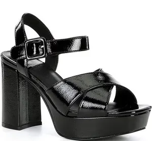 Jeffrey Campbell Amma Patent Platform Block Heel Sandals thumbnail 1