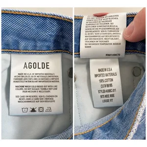 AGOLDE 90s Mid Rise Loose Fit Jeans Size 23 Light Wash Distressed thumbnail 8