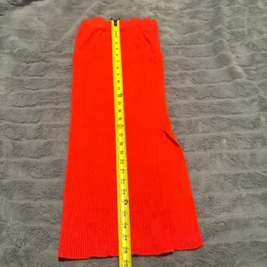 VICI Ribbed Knit Midi Skirt XS Orange Side Slit Bodycon thumbnail 5