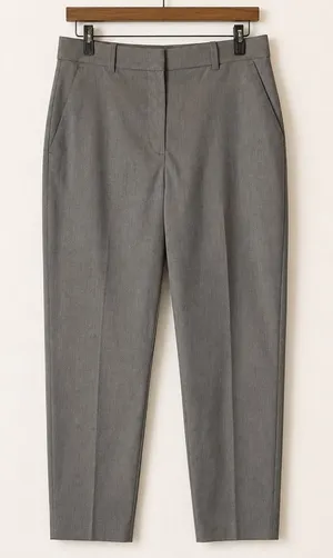 H&M Pants Women 4 Gray High Waisted Tapered Ankle Trousers Career Preppy thumbnail 1