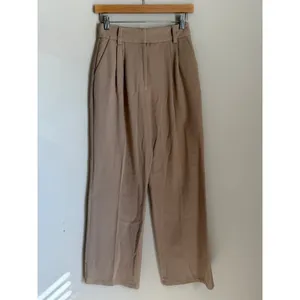 Favorite Daughter The Favorite Pant Pleated Wide Leg High Waist Beige Trouser 2 thumbnail 2