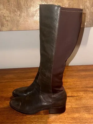 Donald J Pliner‎ Leather Riding Boots Brown Size 8.5 thumbnail 1