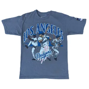 MLB Los Angeles Dodgers Mitchell & Ness Baseball Grey Graphic T-shirt thumbnail 1