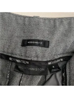 Worthington Modern Fit Grey Micro Herringbone Print Work Trousers thumbnail 5