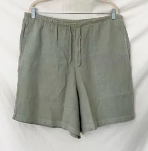 100% Linen Loose Fit Drawstring Sage Green Shorts Bay Street Clothing Size M thumbnail 1