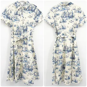 NWT Baltic Born Womens Layne Toile De Jouy Cottagecore Euro Summer Shirt Dress L thumbnail 3