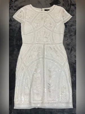 Lulus Spread Your Shine White Sequin Embroidered Bodycon Dress in White Size S thumbnail 10