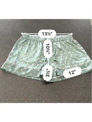 Victoria's Secret Mint Green Polka Dot Satin Pajama Sleep Shorts XS thumbnail 5