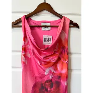 Paper Heart Pink Orchid Floral Cowl Neck Maxi Dress Small Romantic Resort Fairy thumbnail 3