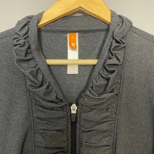 Lucy's Jacket Gray Zip-Up Ruffle Ruching Women Size Medium Athletic Running thumbnail 7