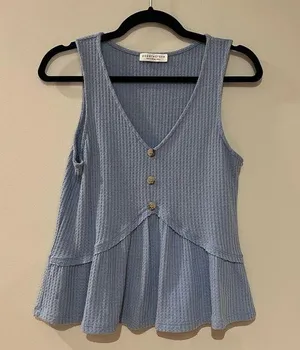 Paper Crane Light Blue Sleeveless Top thumbnail 1