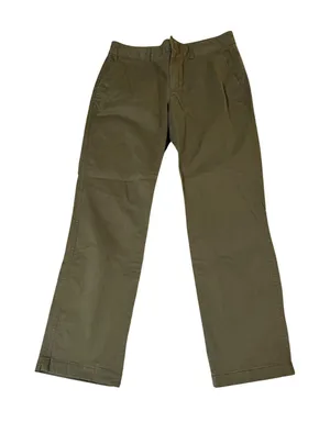 Gap Women Size‎ 10 Olive Green Straight Khaki Pants High Rise Zip Pockets Cotton thumbnail 1