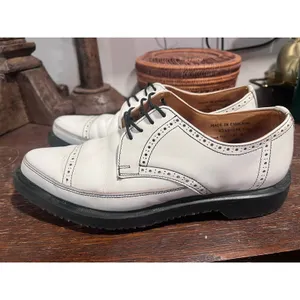 Yohji Yamamoto x George Cox White Leather Brogue Derby Shoes Made in England 8.5 thumbnail 6