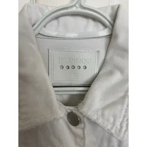 BLANKNYC White Fringe Denim Jacket S Western Rodeo Coastal Cowgirl Flap Pockets thumbnail 3