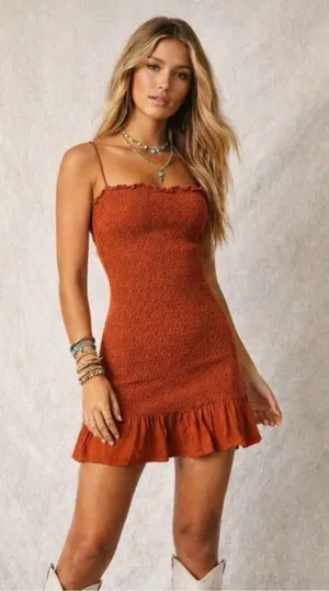 Abercrombie & Fitch Smocked Ruffle Mini Dress thumbnail 1