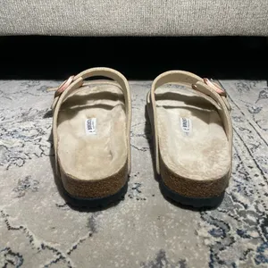 Birkenstock Arizona Shearling Desert Dust Gray Taupe Sandals thumbnail 8