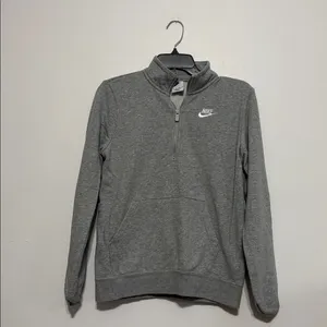 Nike Women's Gray Sportswear Club Fleece Quarter-Zip Sweatshirt thumbnail 3