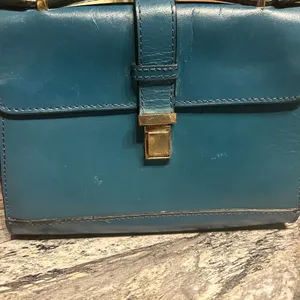 Zara Teal Leather Accessory thumbnail 2