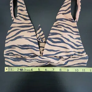 Aerie Tan and Black Tiger Print Bikini Top NWT Size Small Triangle Bikini Top thumbnail 7