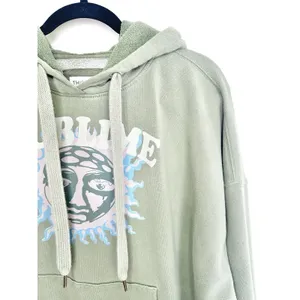 American Eagle Sublime Hoodie Oversized XS Green‎ Sun Graphic Band Tee Y2K Baggy thumbnail 4