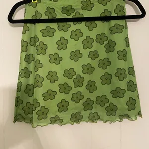 Y2K Floral Mesh Overlay Bodycon Mini Skirt Lettuce‎ Trim Green Size Medium thumbnail 3
