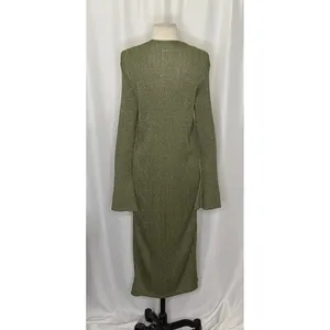 By ANTHROPOLOGIE Long Shine Cardigan Sweater Green Tie Front Knitwear Small thumbnail 9
