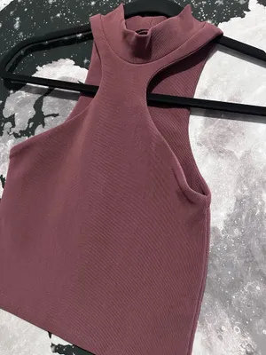 Zara Ribbed Halter Neck Crop Top Shirt thumbnail 2
