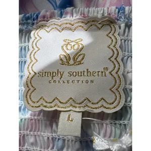 Simply Southern Bow Floral Mini Dress Tie‎ Shoulder Back Cutout Size Large thumbnail 4