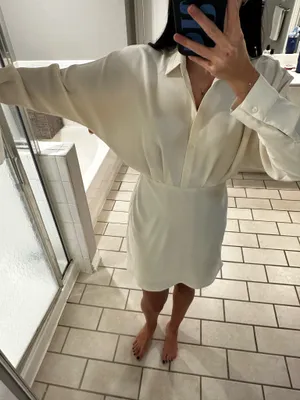 Express white long sleeve dress thumbnail 2