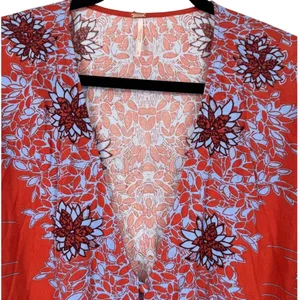 Free People Birds of A Feather Boho V-Neck Balloon Sleeve Blouse Top Size Small‎ thumbnail 6
