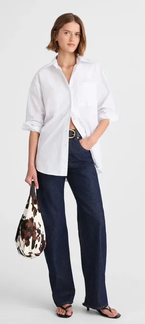 Madewell | NWT Oversized Button-Up Shirt White | Sz XS thumbnail 1