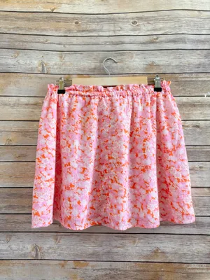 Abound Orange Purple Floral Mini Skirt Size Medium NWT thumbnail 2