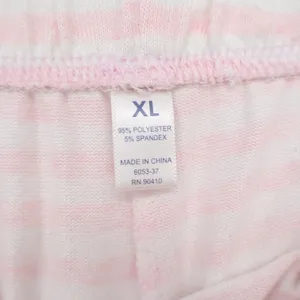 Dearfoams Womens XL Pajama Set Pink White Striped Smile Graphic Tee and Shorts thumbnail 6