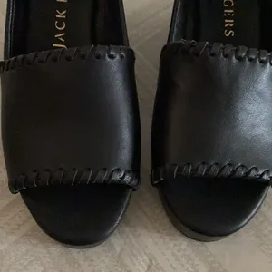 Jack Rogers Women’s Black Leather Wedge Shoes thumbnail 3