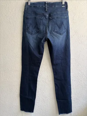 MOTHER Dark Blue Slim Fit Jeans thumbnail 2