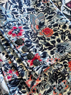 Tory Burch Emmy Ankle Skinny Pants Blue Lake Kyoto Butterfly Floral Print 26 thumbnail 4