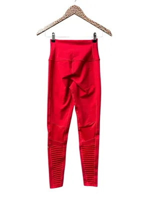 ALO Yoga Leggings Moto Airbrush Active Workout Pants Red XS Gym Pilates Fitness thumbnail 3