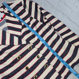 Cabi 5094 Cruise Striped Blazer Jacket 6‎ Navy Cream Red Gold Buttons thumbnail 9