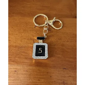 Rhinestone Perfume Bottle Bag Charms Keychain Set N°5 & 5 Glam Bling NWOT thumbnail 8