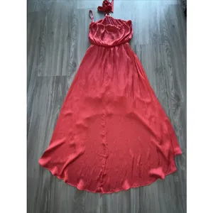White House Black Market ‎ Paradise Red Hi-Low Blouson Halter Dress Sz: 0 thumbnail 3