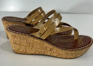 Sam Edelman Size 8.5 Cork Wedge Thong Sandals thumbnail 1