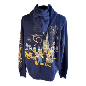 Disney Walt Disney World 50th Women's L Full Zip Hooded Graphic Fleece Hoodie thumbnail 9