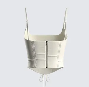 Malia Ivory Lace Up Corset Top thumbnail 3