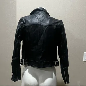 Love tree black faux leather jacket thumbnail 2