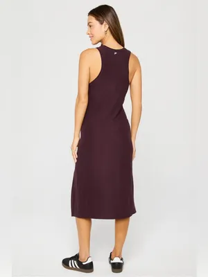 Fabletics Sleeveless Side-Slit Midi Dress - Oxblood Heather thumbnail 2