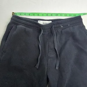 Hollister -1411 Black High Rise Wide Leg Cropped Fleece Barrel Sweatpants‎ S thumbnail 5